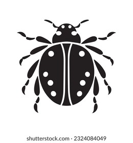 ladybug vector illustration black and white
