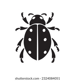 ladybug vector illustration black and white