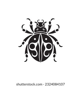 ladybug vector illustration black and white