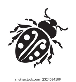 ladybug vector illustration black and white