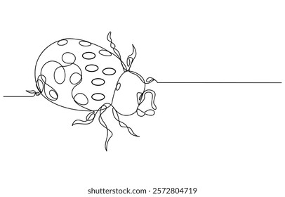 Ladybug Vector illustration continuous line drawing, Single continuous line drawing of adorable ladybug