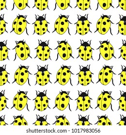 Ladybug vector illustration. Doodle style. Design, print, decor, textile, paper