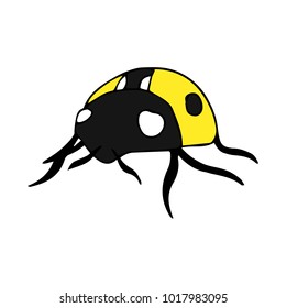Ladybug vector illustration. Doodle style. Design, print, decor, textile, paper