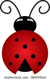 Ladybug vector illustration. Flat and simple design.