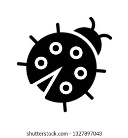 Ladybug vector illustration, Isolated Spring season solid icon