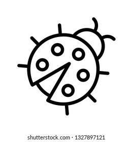 Ladybug vector illustration, Isolated Spring season line icon