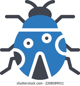 ilustración de ladybug Vector en un fondo transparente. Símbolos de calidad superior. Iconos vectoriales de glifos para diseño de conceptos y gráficos.