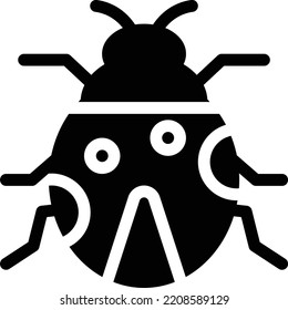 ilustración de ladybug Vector en un fondo transparente. Símbolos de calidad superior. Iconos vectoriales de glifos para diseño de conceptos y gráficos.