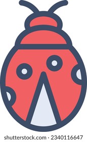 ilustración de ladybug Vector en un fondo transparente.Símbolos de calidad premium.Icono de vector de trazo para el diseño de concepto y gráfico. 
