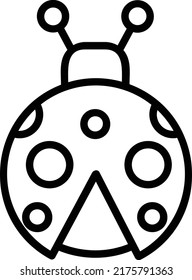 Ladybug Vector Line Icon Design