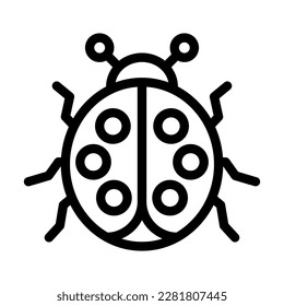 Ladybug Vector Line Icon Design