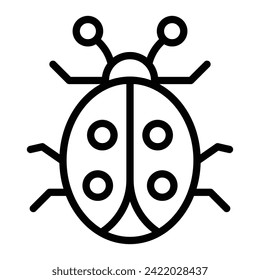 Ladybug Vector Line Icon Design