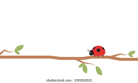 ladybug vector. ladybug on white background. wallpaper. tree stick vector.
Ladybug insects on the branches. 