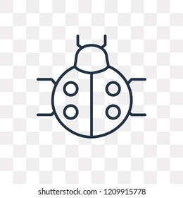 Ladybug vector outline icon isolated on transparent background, high quality linear Ladybug transparency concept can be used web and mobile