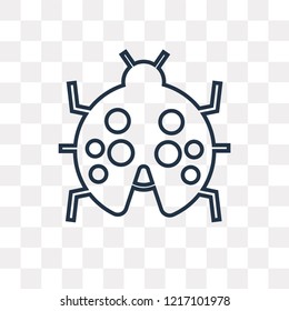 Ladybug vector outline icon isolated on transparent background, high quality linear Ladybug transparency concept can be used web and mobile