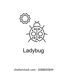 LADYBUG-Vektorsymbol für Webdesign einzeln auf weißem Hintergrund