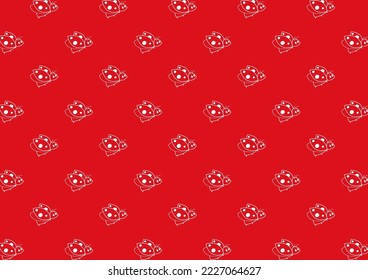 Ladybug vector. Ladybug pattern on red background.