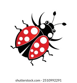 ladybug vector, silhouette, logo style concept template 