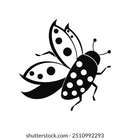 ladybug vector, silhouette, logo style concept template 