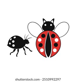 ladybug vector, silhouette, logo style concept template 