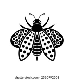 ladybug vector, silhouette, logo style concept template 