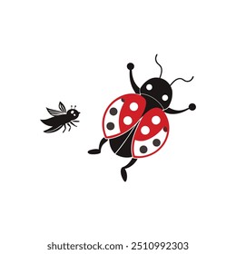 ladybug vector, silhouette, logo style concept template 
