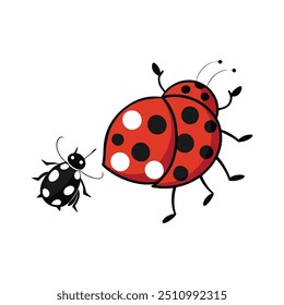 ladybug vector, silhouette, logo style concept template 