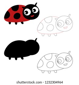 ladybug worksheet vector design for kid