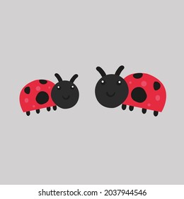 Ladybugs are black and red with four legs