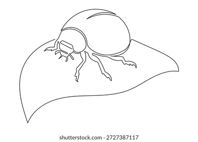 Marienkäfer durchgehende einzeilige Zeichnung minimalistischen Umriss Illustration