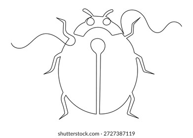 Joaninhas contorno contínuo ilustração minimalista de arte