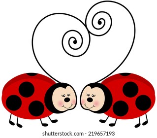 Ladybugs Forming Heart