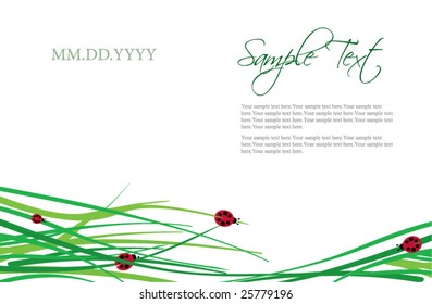 Ladybugs in Grass Invitation Template