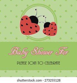 ladybugs greeting card, baby shower
