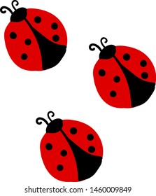 Ladybugs, illustration, vector on white background.