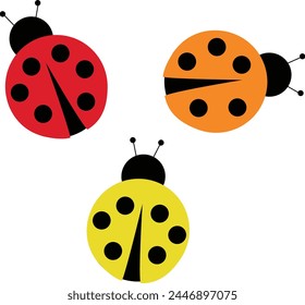 Ladybugs. Ladybird lucky charm. Bug summer spring illustration outdoor fun backyard party flowers plants picnic yardwork