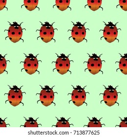 Ladybugs on a green background