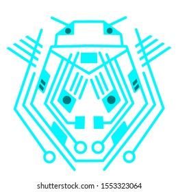 Ladybugs on simple glowing lineart