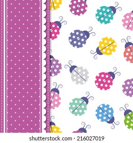ladybugs and polka dot greeting card