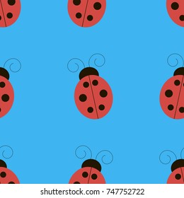 Ladybugs seamless pattern