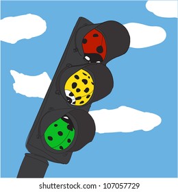Ladybugs as traffic lights