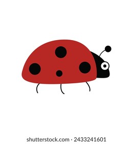 Ladybugs vector, flat ladybugs vector on white