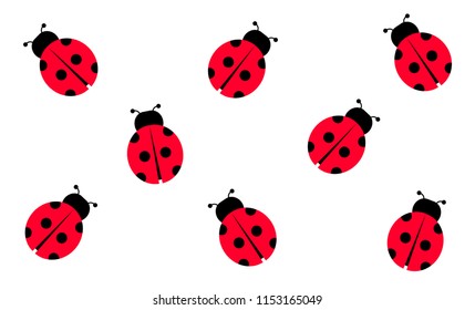 Ladybugs, Vector Illustration, Background