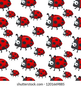 ladybugs vector seamless pattern