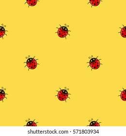 ladybug.Vector seamless pattern. Endless texture can be used for wallpaper,printing on fabric, paper, scrapbooking.