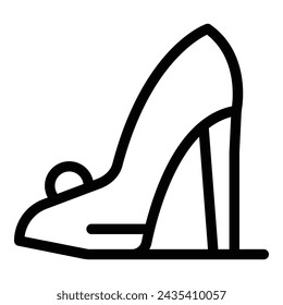 Ladylike high heels icon outline vector. Designer shoe pair. Catwalk gorgeous footwear