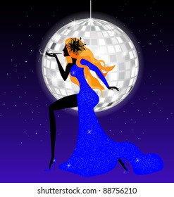 lady-night in blue
