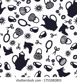 Lady's accessories vector seamless pattern 