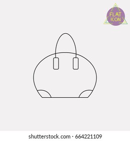 Lady's bag line icon