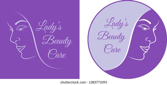 Lady's beauty care illustration line art design